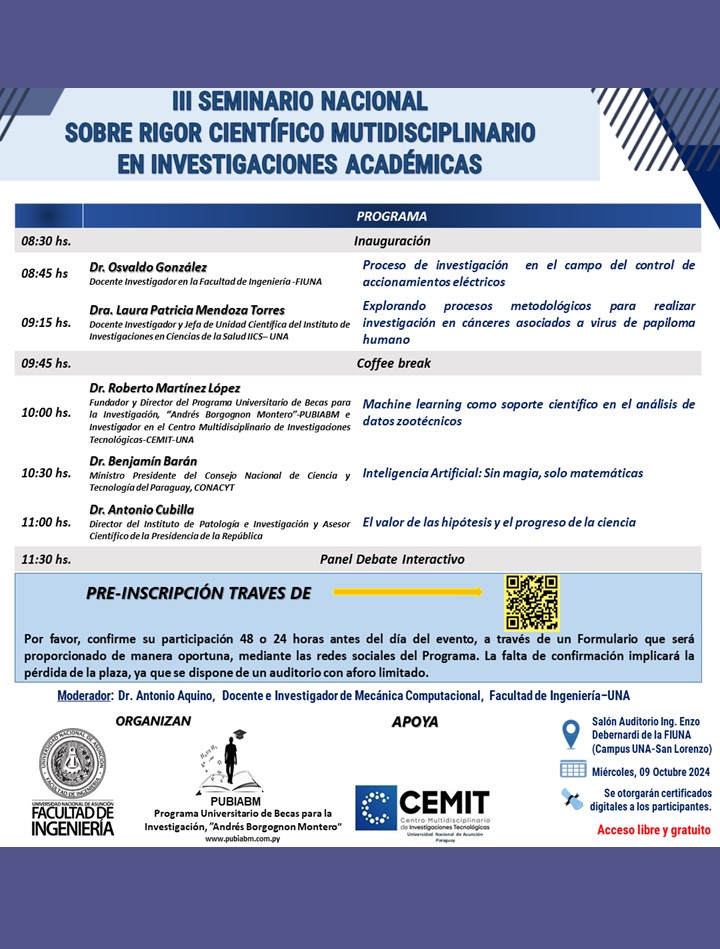 III SEMINARIO NACIONAL SOBRE RIGOR CIENTÍFICO MULTIDISCIPLINARIO EN INVESTIGACIONES ACADÉMICAS