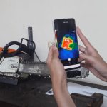 Proceso de filmación con la cámara térmica.