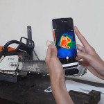 Proceso de filmación con la cámara térmica.