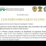 Participación en la Primera Jornada Científica de Estudiantes de Ingeniería Forestal