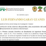 Participación en la Primera Jornada Científica de Estudiantes de Ingeniería Forestal