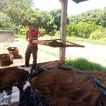 Preparación, mezcla y tamizado del sustrato, para macetas