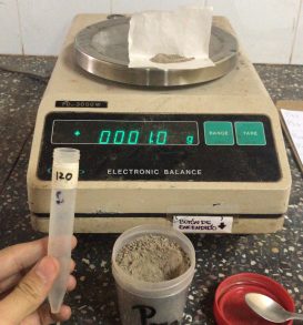 Pesaje de las muestras