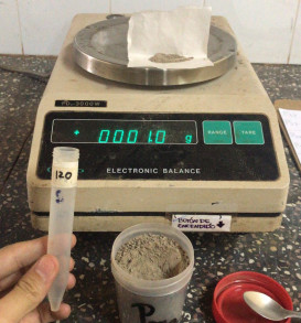 Pesaje de las muestras