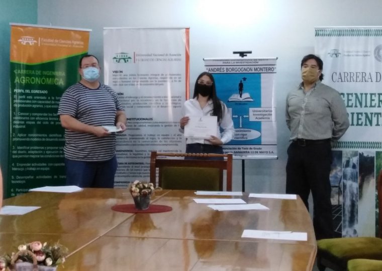 Estudiante Ana Beatriz Candia Díaz, Becaria. Prof. Dr. Jimmy Walter Rasche Álvarez, Tutor. Prof. Dr. Roberto Martinez López, Director del PUBIABM.
