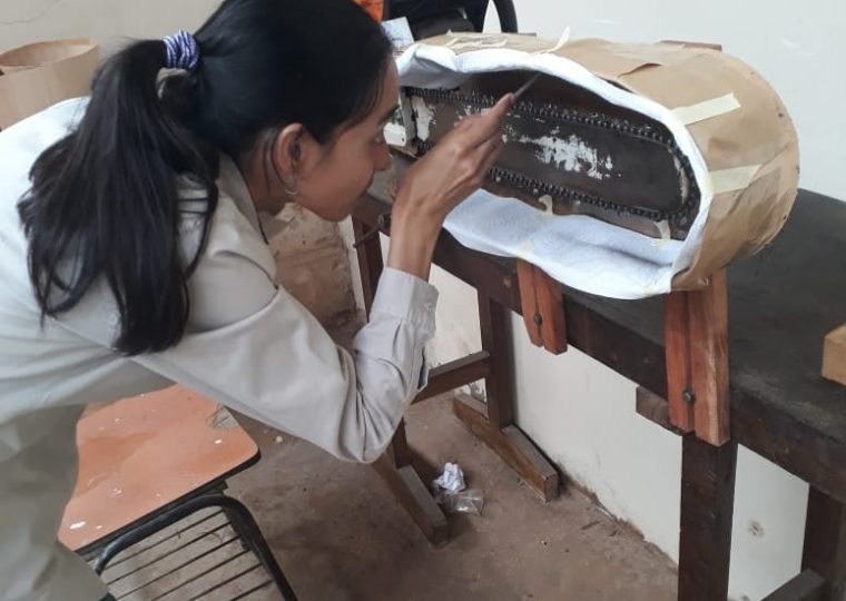 Proceso de filmación con la cámara térmica.